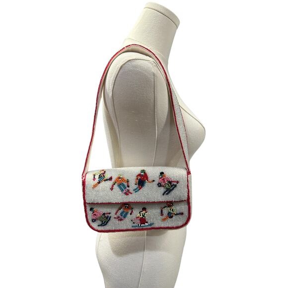 Anthropologie Fiona Beaded Bag Skiers Edition - Picture 4 of 12